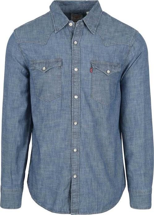 Levis Barstow Western Overhemd Mid Blauw maat M Heren, Kleding | Heren, Overhemden, Blauw, Nieuw, Verzenden