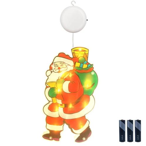 Kerstverlichting Raam Kerstman met Cadeaus - 23.5x13cm -, Diversen, Kerst, Nieuw, Verzenden