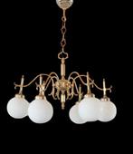 Plafondlamp - goudbrons, kristal