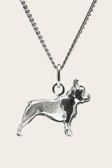 Zilveren Bulldog franse ketting hond hanger - groot, Sieraden, Tassen en Uiterlijk, Kettinghangers, Nieuw, Verzenden
