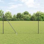 vidaXL Hecke met palen Grijs 1.6 x 50 m PVC-gecoat staal, Verzenden, Nieuw, IJzer