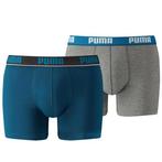 Puma Boxershort 2Pack BASIC STRIPE Sailor Blue / Grey Melee, Verzenden