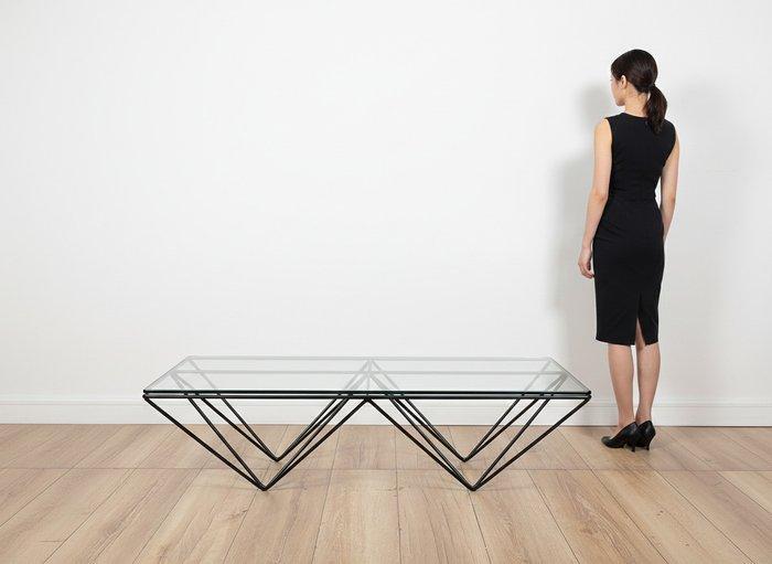 Middentafel - IJzer, Glas - Salontafel Vintage-Design, Antiek en Kunst, Kunst | Designobjecten