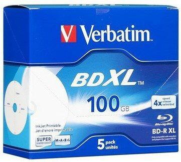 Verbatim BD-R XL Printable 100 GB 4x Speed In Jewelcase 5..., Computers en Software, Beschrijfbare discs, Nieuw, Verzenden