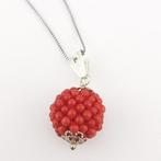 Koraal - Zilver - Oorbellen, Verzamelen, Mineralen en Fossielen