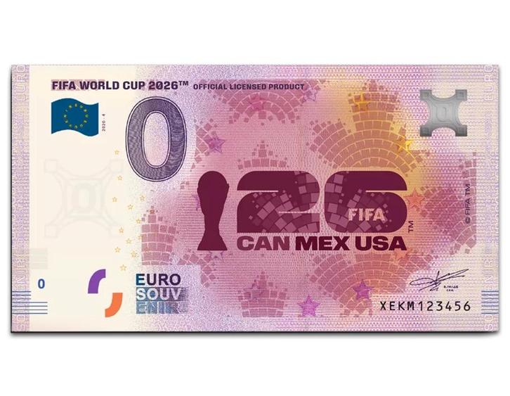Officieel 0 euro biljet 2025 FIFA WK 2026 Gastland Canada, Postzegels en Munten, Bankbiljetten | Europa | Eurobiljetten, Verzenden