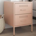 vidaXL Nachtkastje 36x39x50,5 cm staal roze, Minder dan 45 cm, Nieuw, Minder dan 55 cm, Verzenden