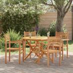 vidaXL Tuinstapelstoelen 4 pcs Bruin 55.5 x 55.5 x 90 cm, Tuin en Terras, Tuinstoelen, Verzenden, Nieuw