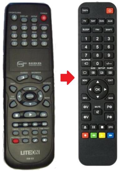 Liteon RM-53 / RM-56 afstandsbediening, Audio, Tv en Foto, Afstandsbedieningen, Verzenden