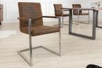 industrieele sledestoel LOFT vintage bruin met armleuning, Ophalen of Verzenden, Nieuw