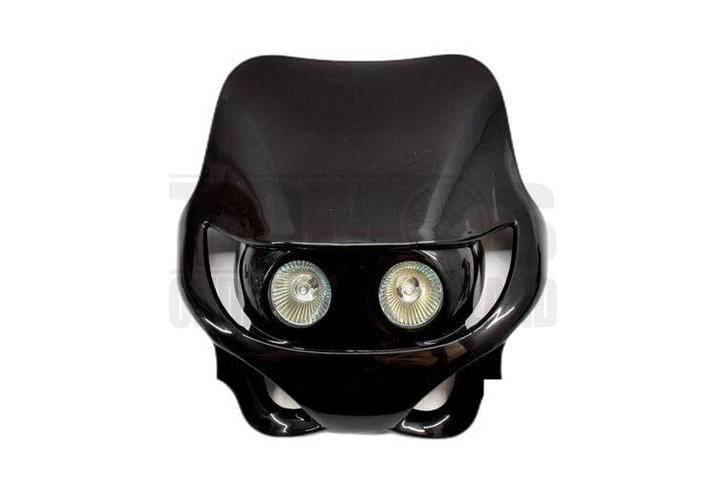 Koplampkap spoiler streetfight kap zwart universeel, Fietsen en Brommers, Brommeronderdelen | Algemeen, Nieuw, Ophalen of Verzenden