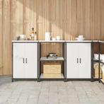 vidaXL Keukenopslag set 3 pcs Wit 180 x 50 x 92 cm, Huis en Inrichting, Verzenden, Nieuw, Wit