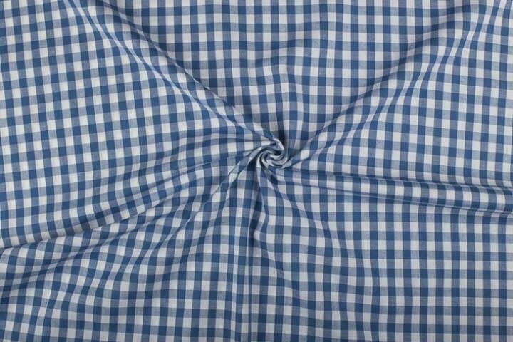 Geruite stof indigoblauw wit geruit - 10mm geruit, Hobby en Vrije tijd, Stoffen en Lappen, 120 cm of meer, 200 cm of meer, Blauw