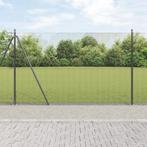 vidaXL Gelast Draadhek met 7 Flenspalen Grijs 1.5x10 m Staal, Verzenden, Nieuw, IJzer