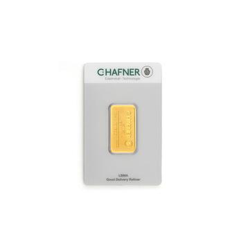 1/2 oz goudbaar C. Hafner met certificaat LBMA beschikbaar voor biedingen