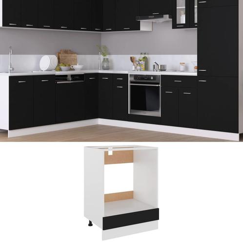 vidaXL Ovenkast 60x46x81,5 cm bewerkt hout zwart, Huis en Inrichting, Keuken | Keukenelementen, Zwart, Nieuw, Verzenden