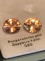 2 pcs Oranje, Roze Padparacha saffier - 9.25 ct - Gem, Nieuw