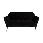 *WOONWINKEL* Dutchbone Kate Retro Bankje Zwart Velvet, Huis en Inrichting, Banken | Bankstellen, Verzenden, Nieuw
