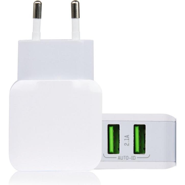 Gecertificeerde Dubbele USB Stekker met 2 USB Poorten, Telecommunicatie, Mobiele telefoons | Telefoon-opladers, Ophalen of Verzenden