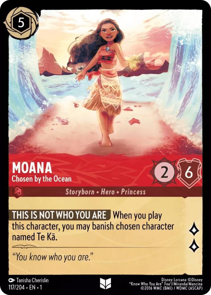 [117/204] - MOANA - Chosen by the Ocean ENG NON-FOIL [M/NM], Verzamelen, Disney, Ophalen of Verzenden