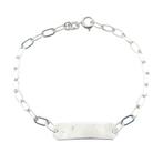 Zilveren anker-ovaal armband met graveerplaatje | 17 cm, Sieraden, Tassen en Uiterlijk, Armbanden, Gebruikt, Zilver, Zilver, Verzenden