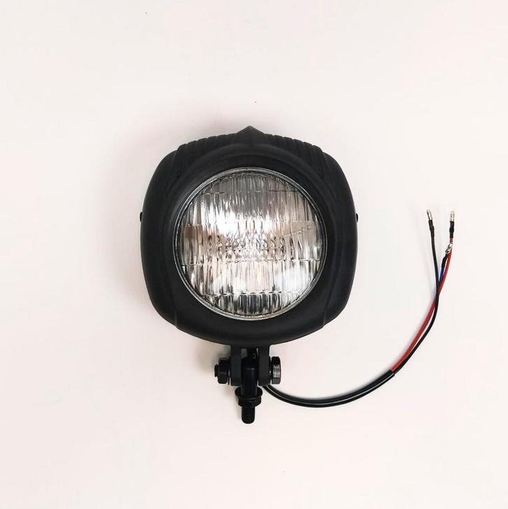 Koplamp | Vintage | Zwart| Helder | 60s Style, Motoren, Onderdelen | Merk-onafhankelijk, Nieuw, Verzenden