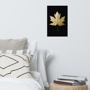 Gouden Esdoornblad Kunstwerk op Acrylglas – Exclusieve Natuu beschikbaar voor biedingen