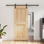 vidaXL Schuifdeur met beslag 85x210 cm massief grenenhout, Doe-het-zelf en Verbouw, Deuren en Horren, Verzenden, Nieuw