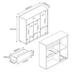[en.casa] Halmeubel Bobeck 72x80x28 cm eikenkleurig en wit, Huis en Inrichting, Verzenden, Nieuw
