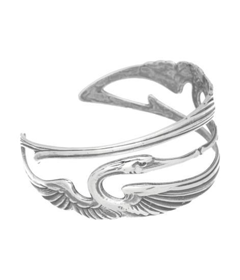 Zilveren Kraanvogels gespiegeld Art Nouveau Jugendstil Kl..., Sieraden, Tassen en Uiterlijk, Armbanden, Verzenden