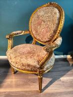 Fauteuil - Hout, Textiel - Vergulde LouisXVI-fauteul, Antiek en Kunst