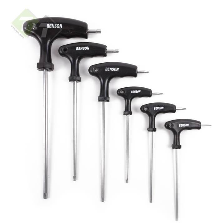 Torxsleutelset Met T-Greep, 6 Delig, T10 Tot T40, Benson, Doe-het-zelf en Verbouw, Gereedschap | Handgereedschap, Nieuw, Ophalen of Verzenden