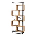 Boekenkast Rennebu open kast 194x80x33 cm zwart en eikenkleu, Huis en Inrichting, Kasten | Boekenkasten, Verzenden, Nieuw