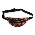 Afrikaanse print heuptasje / Fanny pack - Bruine Bogolan Pat, Sieraden, Tassen en Uiterlijk, Tassen | Damestassen, Ophalen of Verzenden