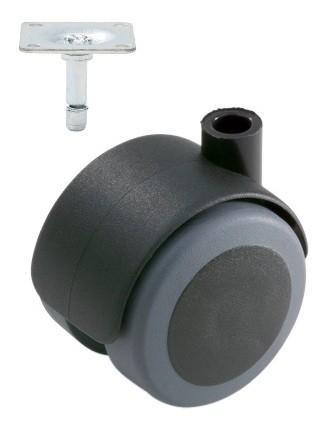 Meubelwiel Zwart Zacht 50 mm met Bevestigingsplaat, Doe-het-zelf en Verbouw, Zwenkwielen, Nieuw, Ophalen of Verzenden