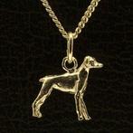 Gouden Dwergpincher oren ongecoupeerd ketting hanger - klein, Verzenden, Nieuw