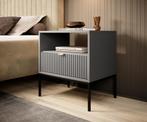 Nachtkastje Navil grijs goud hotelchique slaapkamer kast, Verzenden, Nieuw
