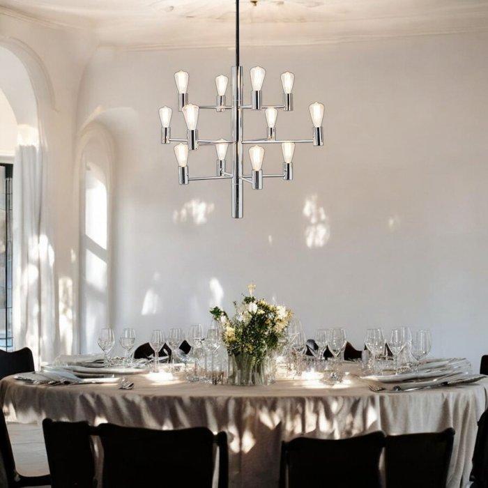 Herstal - Herstal Group - Plafondlamp - Manola 12 Chrome, Antiek en Kunst, Antiek | Lampen