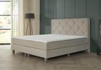 ACTIE! Boxspring Porto 160 200 Beige, Verzenden, Beige, 200 cm, Modern