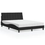 vidaXL Bed met matras fluweel zwart 140x190 cm, Verzenden, Zwart, Stof, Nieuw