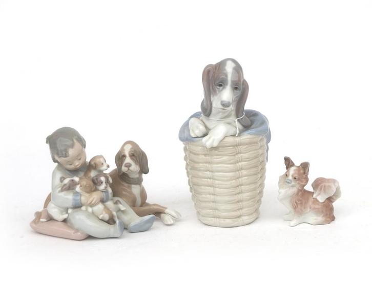 Drie porseleinen beelden, Lladro, Spanje, 20e eeuw (3), Antiek en Kunst, Antiek | Porselein