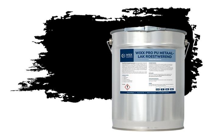 Wixx PRO PU Metaallak Roestwerend RAL 9005 | Gitzwart 2.5L, Doe-het-zelf en Verbouw, Verf, Beits en Lak, Lak, Zwart, Nieuw, Minder dan 5 liter