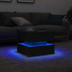 vidaXL Salontafel met LED-verlichting 50x50x40 cm zwart, Huis en Inrichting, Verzenden, Nieuw, Overige houtsoorten, 50 tot 100 cm