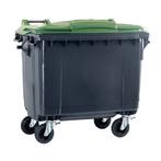 Afvalcontainer 660 liter grijs met groen deksel, Huis en Inrichting, Woonaccessoires | Prullenbakken, Nieuw, Ophalen of Verzenden
