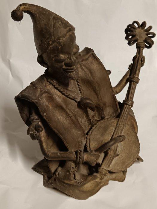 Beeldje - Giullare suonatore - Brons, Antiek en Kunst, Curiosa en Brocante