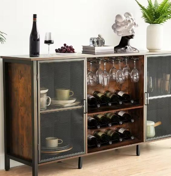 Massief Houten Wijnkast voor Thuis of Bar, Huis en Inrichting, Woonaccessoires | Wijnrekken, Nieuw, Verzenden