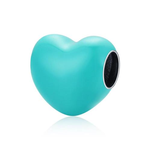 Turquoise Hart Bedel Charm Pandora compatible, Sieraden, Tassen en Uiterlijk, Bedels, Nieuw, Overige merken, Verzenden