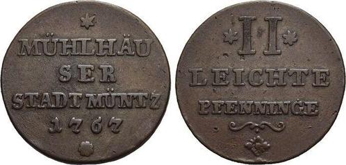 Cu-2 Leichte Pfennige 1767 Muehlhausen-stadt (thueringen), Postzegels en Munten, Munten | Europa | Niet-Euromunten, Verzenden