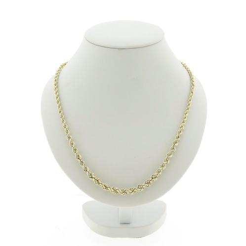 Gouden gedraaide schakel collier | 46,5 cm (schakelketting), Sieraden, Tassen en Uiterlijk, Kettingen, Overige kleuren, Gebruikt