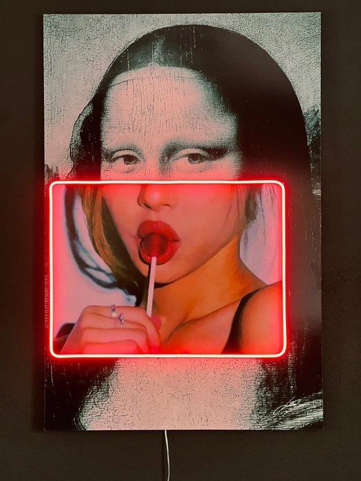 Ledmansion (1995) - Wandlamp - Resin Forex Afdruk - Gioconda, Antiek en Kunst, Kunst | Designobjecten